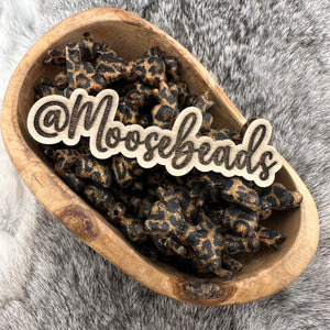 S-1322 Glitter Leopard Print Bow w/ Tails Silicone Focal EXCLUSIVE