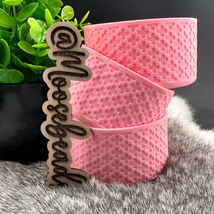 TB-32 Coquette Pink Inlay Quatrefoil Silicone Tumbler Boot EXCLUSIVE