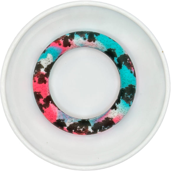 S-615 TIE DYE COWHIDE Print 65mm Silicone Ring/Pendant