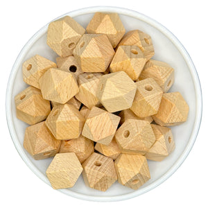 16mm Wood Hexagon Beads