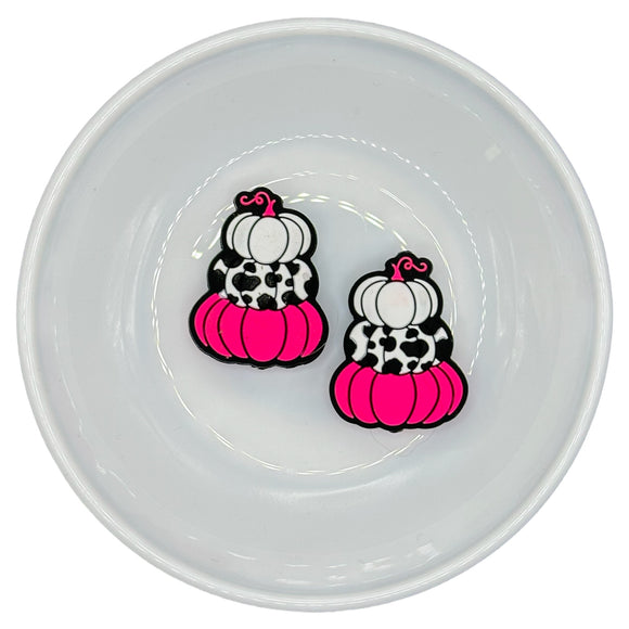 S-639 Hot Pink Stacked Pumpkins Silicone Buddy