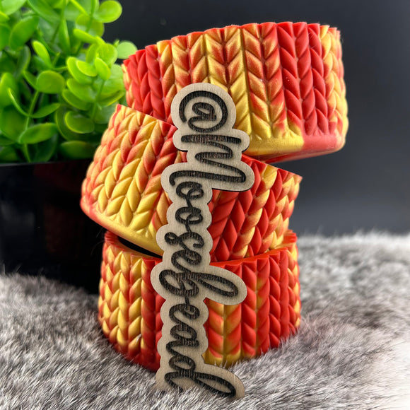 Scarlet & Metallic Gold Cable Knit Sweater Silicone Boots for Tumblers EXCLUSIVE