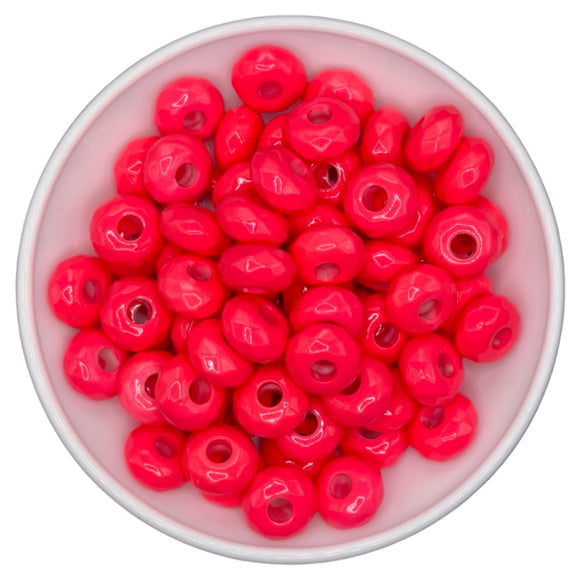 Hot Pink Faceted Large Hole Spacer 15mm