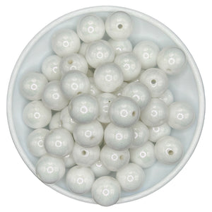 15-106 White Shimmer 15mm Silicone Bead