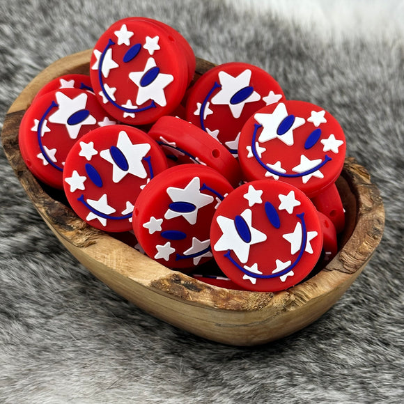 S-475 LIMITED EDITION Patriotic Oh My Stars Happy Face Silicone Focal EXCLUSIVE