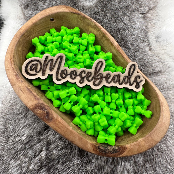 PETITE-1 Neon Green Petite Bow Silicone Focal EXCLUSIVE