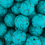 15-152 Electric Turquoise 15mm Silicone Bead