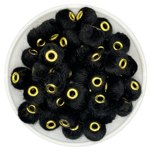 Black Furry Large Hole Spacer 14mm