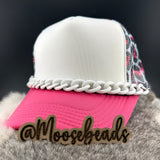 White Link Clip On Hat Chain (1 Chain)