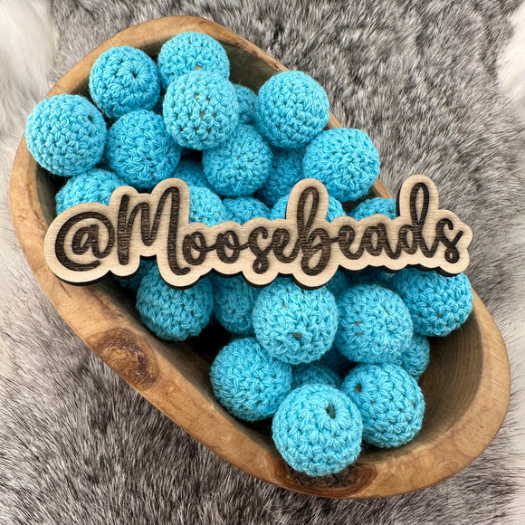 Turquoise Blue Crochet Beads 20mm