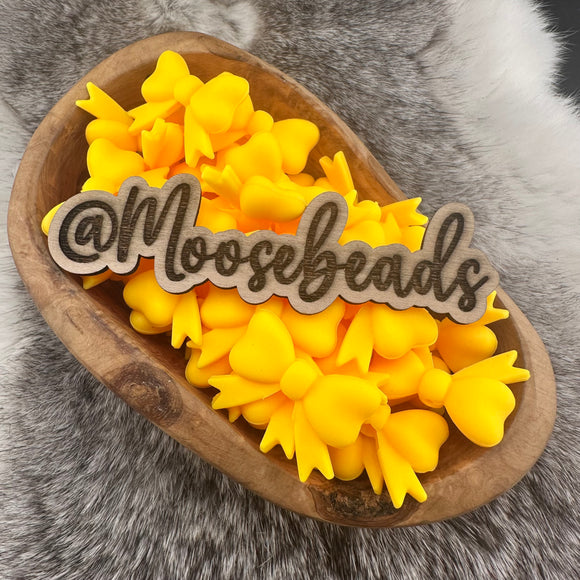 Neon Yellow Bow w/ Tails Silicone Focal EXCLUSIVE