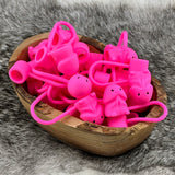 S-1059 Neon Hot Pink Richard SILICONE Straw Topper EXCLUSIVE (M.A.D.)