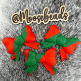 JUMBO-6 Mistletoe Twist JUMBO Bow w/ Tails Silicone Focal EXCLUSIVE