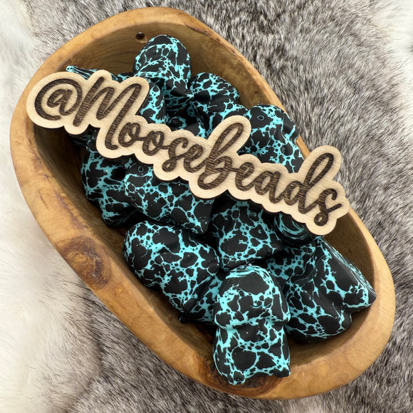 S-103 Turquoise & Black Cow w/ Glitter 3D Richard SILICONE EXCLUSIVE (M.A.D.)