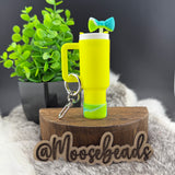 Neon Yellow Mini Tumbler Keychain