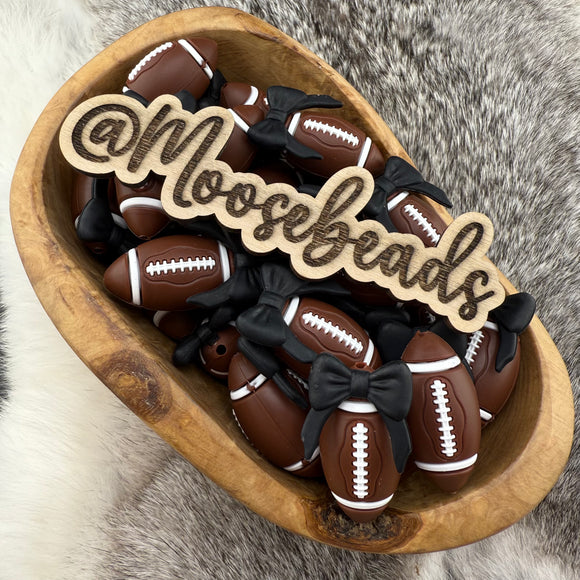 S-1275 Football w/ BLACK Bow 3D Silicone Focal EXCLUSIVE