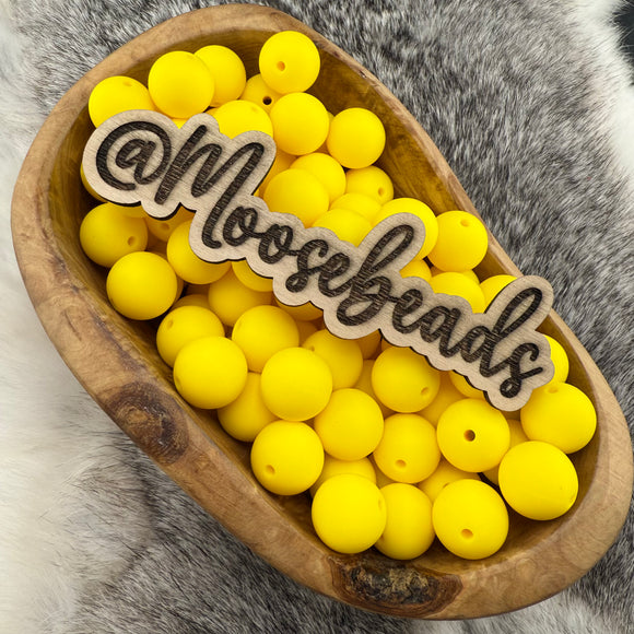 15-233 Lemon Yellow (Matches Yellow Lemons w/ Bows) Solid 15mm Silicone Bead EXCLUSIVE