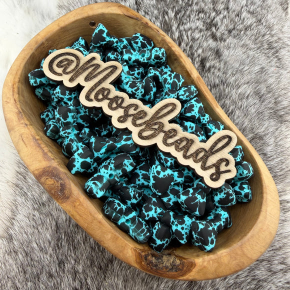 SMALL-26 Turquoise Cowhide SMALL Bow Silicone Buddy EXCLUSIVE