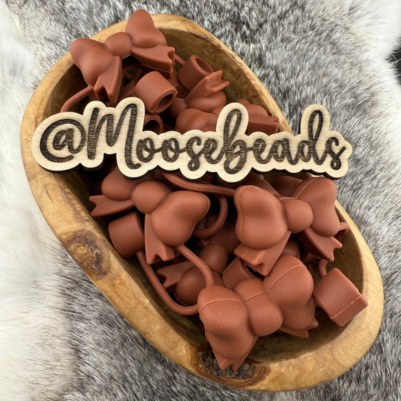 BST-79 Cognac SILICONE Bow Straw Topper EXCLUSIVE