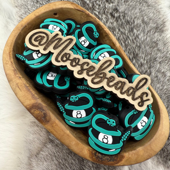 S-1148 Turquoise 8 Ball Snake Silicone Focal EXCLUSIVE
