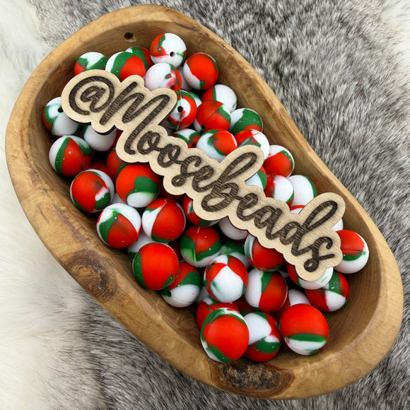 15-243 Mistletoe Twist 15mm Silicone Bead