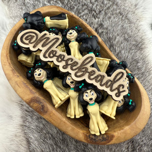 S-557 Addie the 3D Poodle w/ TURQUOISE bows Silicone EXCLUSIVE