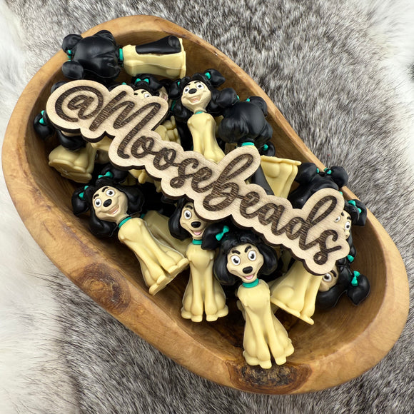 S-557 Addie the 3D Poodle w/ TURQUOISE bows Silicone EXCLUSIVE