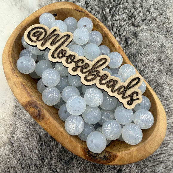 15-247 EXCLUSIVE Clear w/ Glitter 15mm Silicone Bead (matches bows and Richard swirls w/ Glitter)