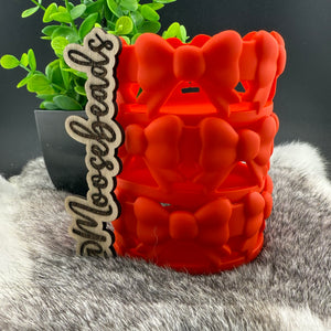 TB-33 Red Bow Silicone Tumbler Boot EXCLUSIVE