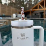 Highland Cow w/ Flowers 40oz Plastic Straw