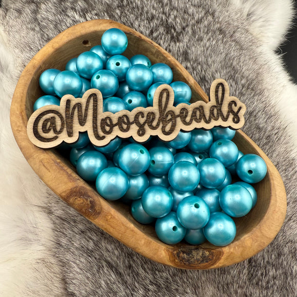 15-207 Metallic Turquoise 15mm Silicone Bead