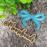 Blue Chic Bow Embroidery Iron On Patch (1 Patch)