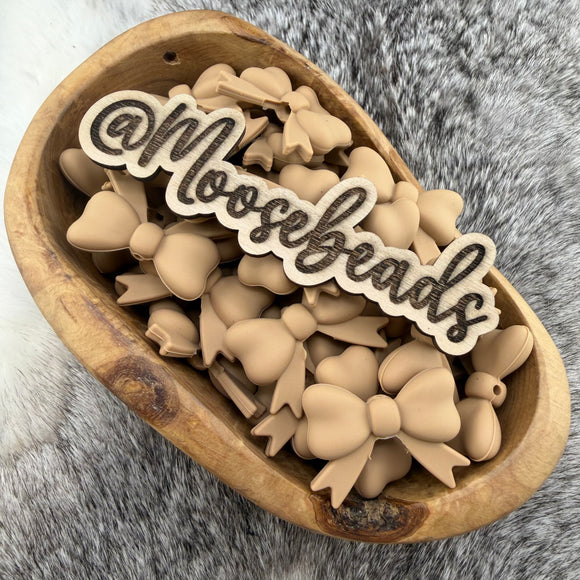 S-1032 Toffee Latte Bow w/ Tails Silicone Focal EXCLUSIVE