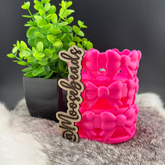 TB-2 Hot Pink Opal Bow Silicone Tumbler Boot EXCLUSIVE