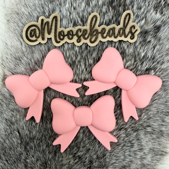 JUMBO-9 Coquette Pink JUMBO Bow w/ Tails Silicone Focal EXCLUSIVE