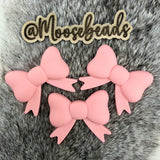 JUMBO-9 Coquette Pink JUMBO Bow w/ Tails Silicone Focal EXCLUSIVE