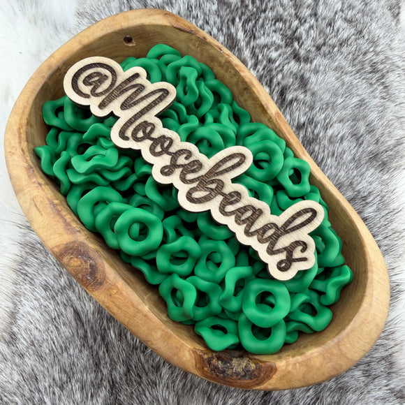 Dark Green Matte Wavy Large Hole Spacer 16mm