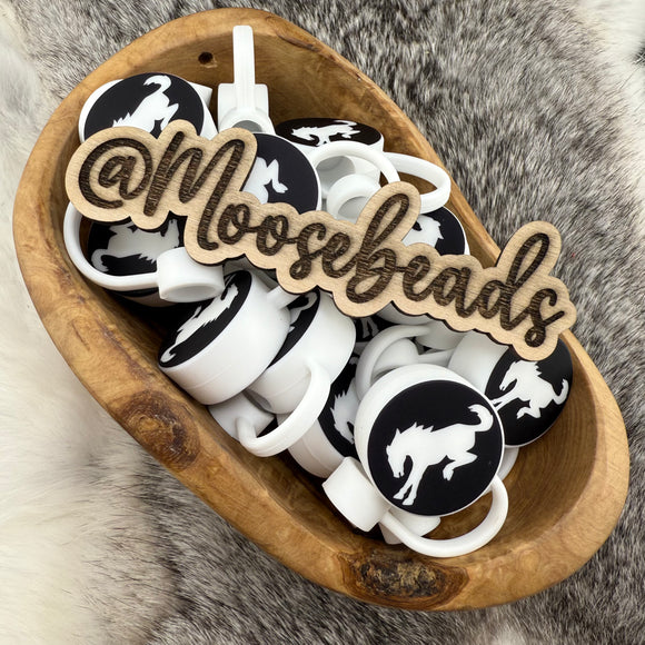BST-103 Bucking Bronco Printed SILICONE Straw Topper EXCLUSIVE