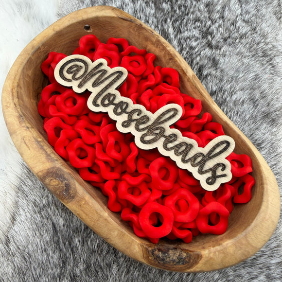 Red Matte Wavy Large Hole Spacer 16mm