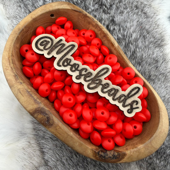 L-7 Red Silicone Lentil Bead