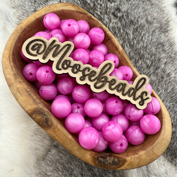 15-145 Pink Pearl 15mm Silicone Bead