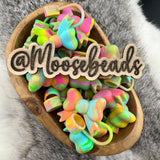 Tie Dye 12mm SILICONE Bow Straw Topper EXCLUSIVE