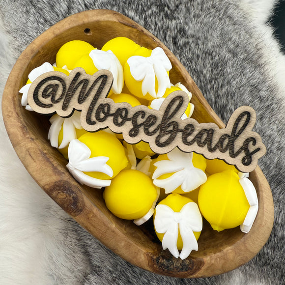 S-1385 Coquette Lemon w/ White Bow 3D Silicone Focal EXCLUSIVE