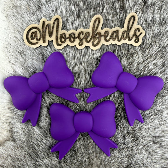 Dark Purple JUMBO Bow w/ Tails Silicone Focal EXCLUSIVE