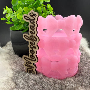 TB-37 Pink w/ Glitter Bow Silicone Tumbler Boot EXCLUSIVE