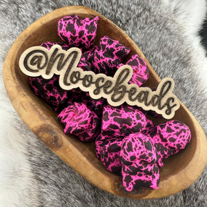 Hot Pink & Black Cow w/ Glitter 3D Richard SILICONE EXCLUSIVE (M.A.D.)