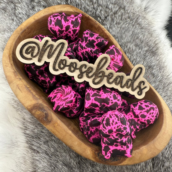 Hot Pink & Black Cow w/ Glitter 3D Richard SILICONE EXCLUSIVE (M.A.D.)