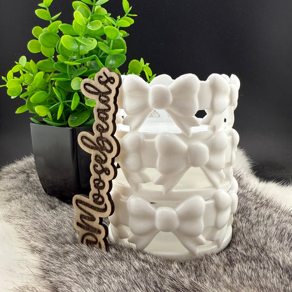 TB-30 White Opal Bow Silicone Tumbler Boot EXCLUSIVE