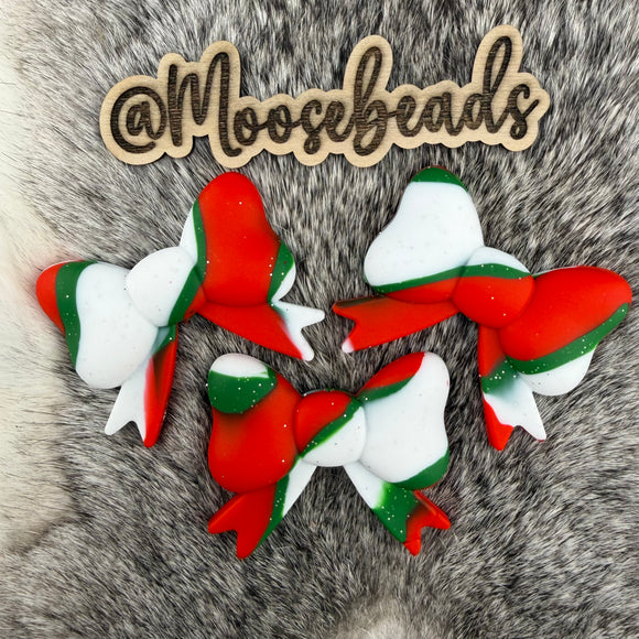 Mistletoe Twist JUMBO Bow w/ Tails Silicone Focal EXCLUSIVE
