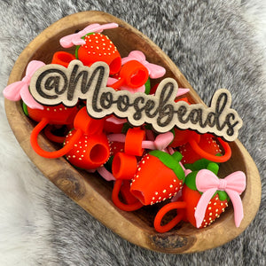 BST-104 Coquette Strawberry SILICONE Straw Topper EXCLUSIVE